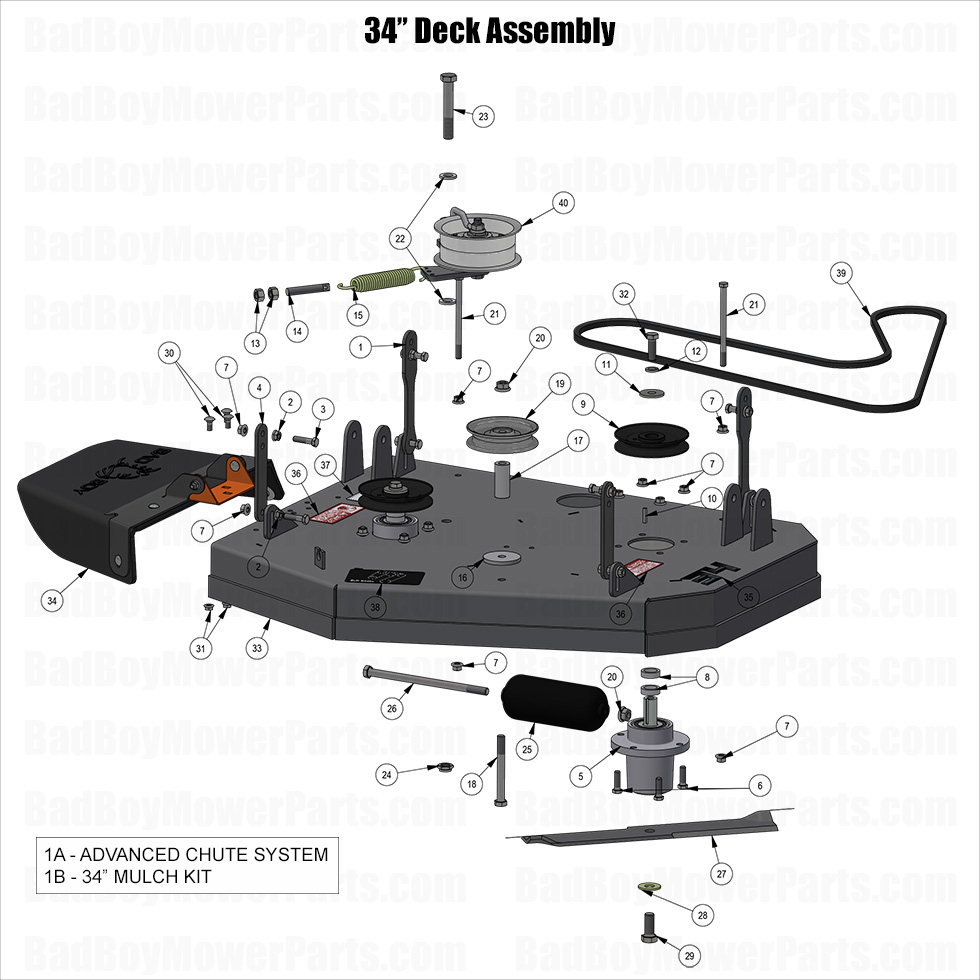 3922 - Bad Boy Mower Parts Lookup > 2025 > Revolt SD > 34\" Deck Assembly